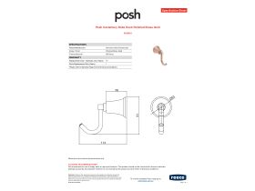 Specification Sheet - Posh Canterbury Robe Hook Polished Brass Gold