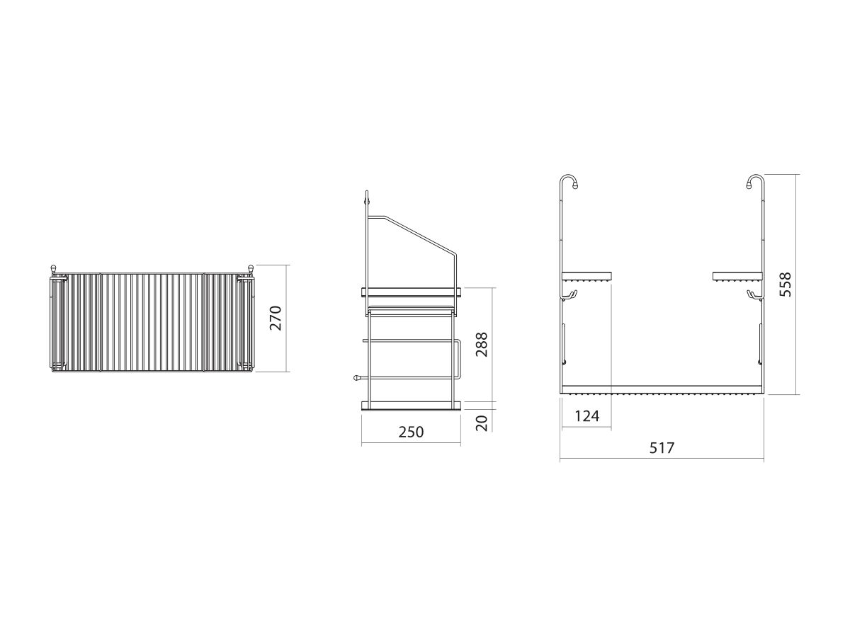 Alape Utensilo Steel Frame for Alape Klassiker Wall Basin Matte Black