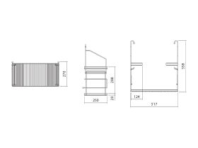Alape Utensilo Steel Frame for Alape Klassiker Wall Basin Matte Black