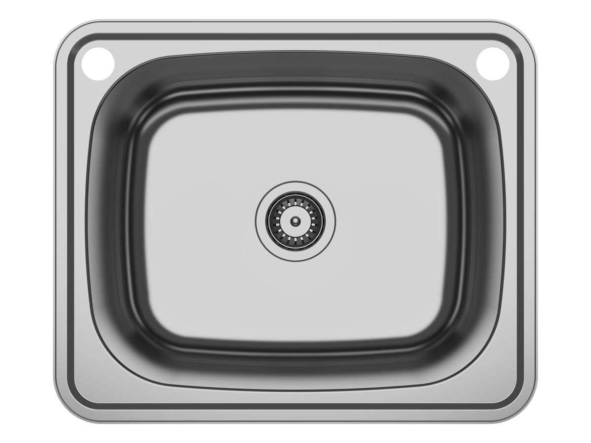 Hero - Posh Bristol Standard Inset Laundry Trough 45L with 1 Taphole and Bypass Stainless Steel