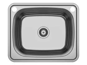 Hero - Posh Bristol Standard Inset Laundry Trough 45L with 1 Taphole and Bypass Stainless Steel