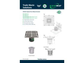 Specification Sheet - Square Bucket Trap 200mm Suits 100mm
