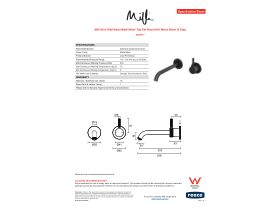 Specification Sheet - Milli Etch Wall Basin/Bath Mixer Tap Set Round Kit Matte Black (6 Star)