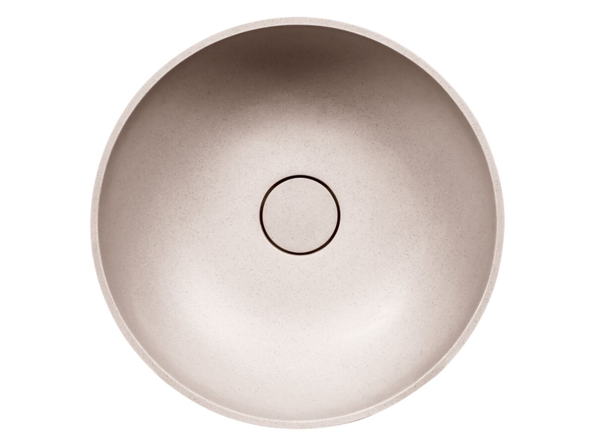 Supporting Image - Omvivo Villa Thin Edge Round Above Counter Basin 380mm Island Sand - Top