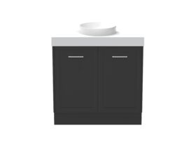 Supporting Image - Kado Lux All Door 900mm Floor Mounted Vanity Centre Basin 90mm - Black - Front