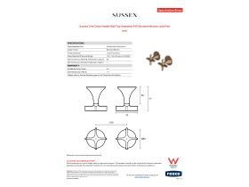 Specification Sheet - Sussex Oria Cross Handle Wall Top Assembly PVD Brushed Bronze Lead Free