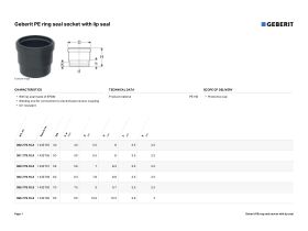Specification Sheet - Geberit Lip Seal Socket Universal (Butt & EF) Weld