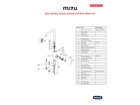 Component Listing - Mizu Soothe Square Gooseneck Sink Mixer Tap Matte Black (4 Star)