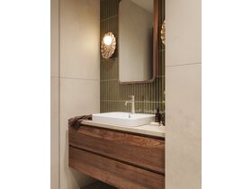 In Situ - Mizu Drift Basin Mixer Curved Spout Brushed Nickel (6 Star) Lead Free and Roca The Gap Semi Inset Basin 550mm x 410mm 1 Taphole White