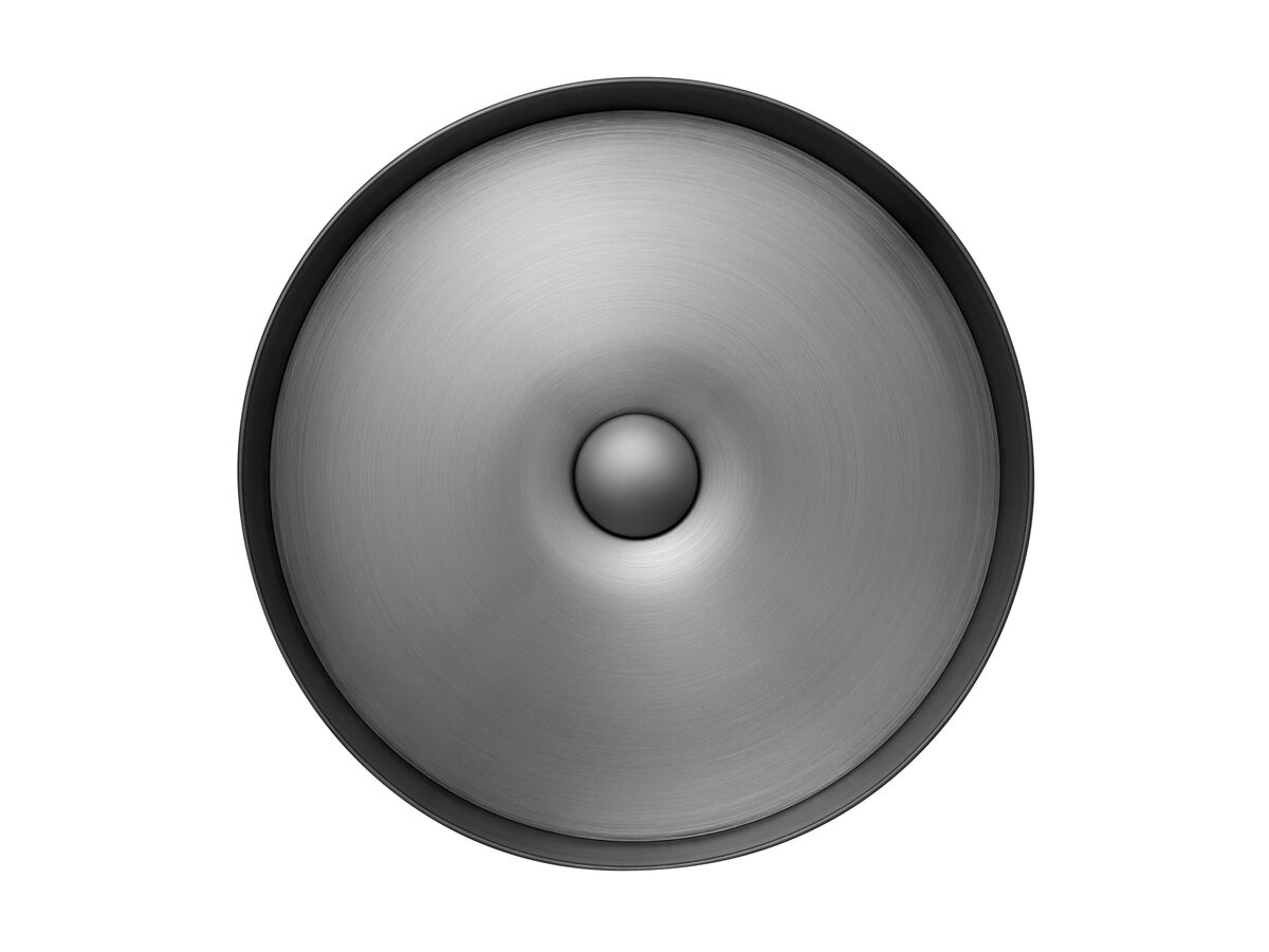 Kado Aspect Stainless Steel Basin Round 400mm with Plug & Waste Brushed Gunmetal