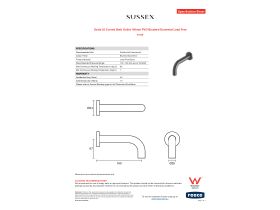 Specification Sheet - Scala 25 Curved Bath Outlet 160mm PVD Brushed Gunmetal Lead Free