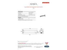 Specification Sheet - Scala Wall Bath Outlet Straight 200mm Chrome Lead Free