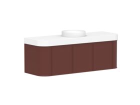 Supporting Image 2 - Kado Era Double Curve All Door 1500mm Wall Hung Vanity Centre Basin 90mm Durasein Top Red Marble