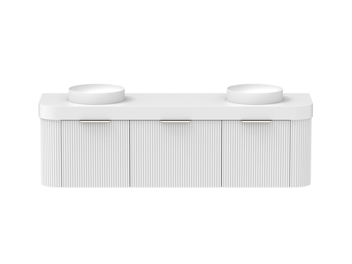 Supporting Image - Kado Neue Fluted Double Curve All Drawer 1800mm Wall Hung Vanity with Double Basin Durasein 90mm Top Ultra White