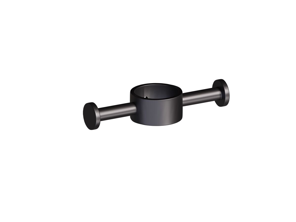 Hydrotherm Pure Vertical Heated Towel Rail Robe Hook PVD Brushed Gunmetal