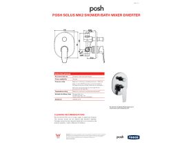 Specification Sheet - Posh Solus MK2 Shower Bath Mixer Tap with Diverter Chrome