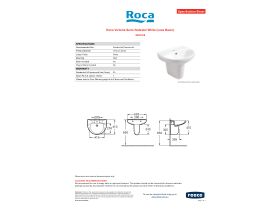 Specification Sheet - Roca Victoria Semi-Pedestal White (Less Basin)