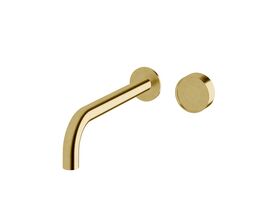 Hero - Sussex Pure Elemental Progressive Wall Basin Mixer System 250mm PVD Brushed Gold (3 Star) Lead Free