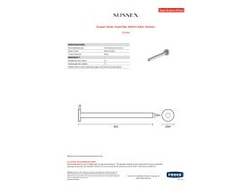 Specification Sheet - Sussex Scala Towel Bar 400mm Satin Chrome