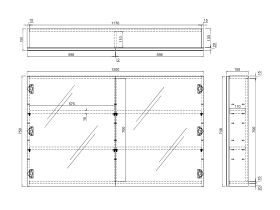 Posh Bristol MK2 1200mm Mirror Cabinet 2 Door White