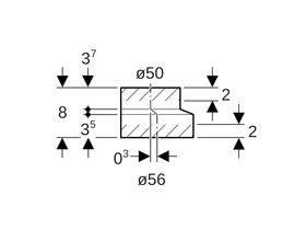 Geberit Short Eccentric Reducer 56mm x 50mm