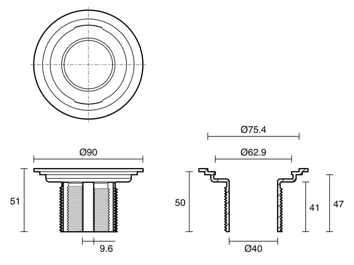 Posh Solus Tile Over Shower Tray Round Floor Waste Only Stainless Steel