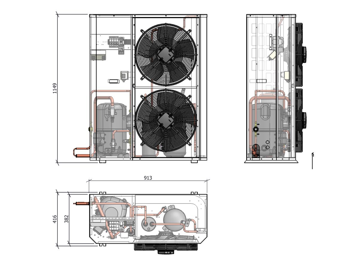 Tecumseh Compac Condensing Unit R404A PAC4553Z 3 Phase
