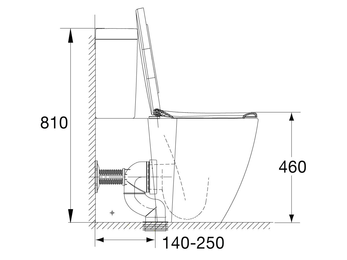American Standard Concept Overheight Close Coupled Back to Wall Back Inlet Toilet Suite with a Soft Close Quick Release White Seat (4 Star)