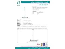 Specification Sheet - Raffaello Stainless Steel Shower T Rail 1116 x 666mm Bright