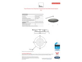 Specification Sheet - Faucet Strommen Vara Ceiling Shower Flush Mounted Trimset 380mm Brushed Graphite (3 Star)