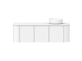 Hero - Kado Era Double Curve All Door 1500mm Wall Hung Vanity with Right Hand Basin 20mm Top Matte White