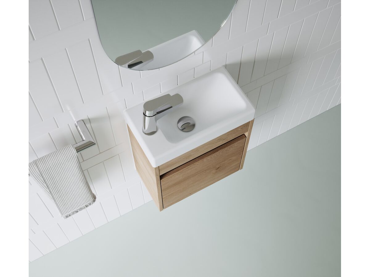 In Situ - Posh Domaine Mini 400 1 Door Wall Hung Colour Console Top Gloss White