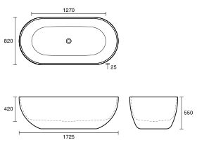 Omvivo Villa Freestanding Bath 1725 x 820