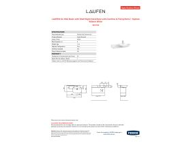 Specification Sheet - LAUFEN Ino Wall Basin with Shelf Right Hand Bowl with Overflow & Fixing Bolts 1 Taphole 900mm White