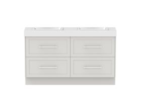 Hero - Kado Lux Ensuite All Drawer Twin 1500mm Floor Mount Double Basin 90mm Top