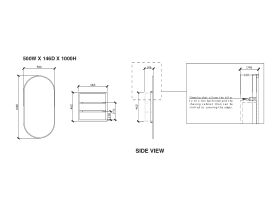 ISSY Blossom 500 x 1000mm Mirror with Shaving Cabinet (Recessed)