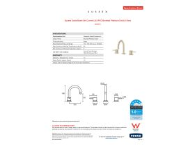 Specification Sheet - Sussex Scala Basin Set Curved LUX PVD Brushed Platinum Gold (5 Star)