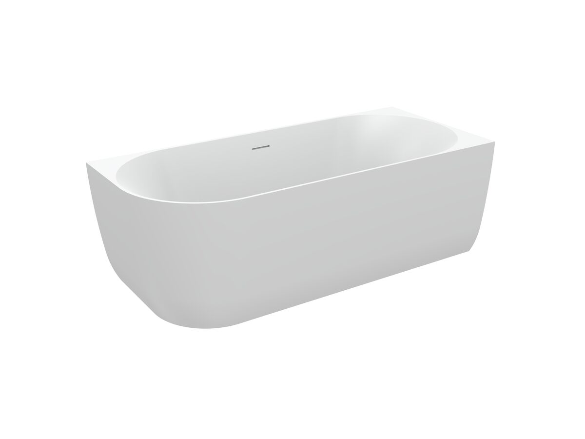 Supporting Image 2 - Posh Solus Back to Corner Freestanding Bath 1700mm Right Corner with Overflow Matte White - Perspective View