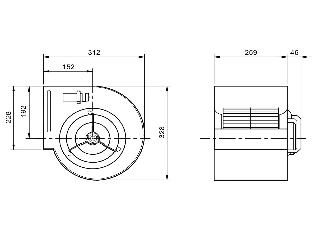 Kruger Centrifugal Fan KDD7/7 165W4P-1 1S