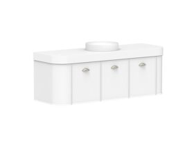 Supporting Image 2 - Kado Era Double Curve All Door 1500mm Wall Hung Vanity Centre Basin 90mm Durasein Top Matte White
