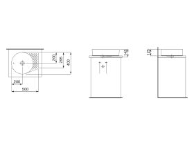LAUFEN Val Round Counter Basin with Overflow No Taphole 500mm White