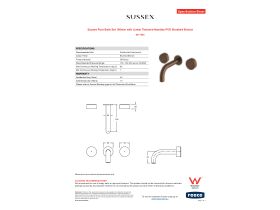 Specification Sheet - Sussex Pure Bath Set 160mm with Linear Textured Handles PVD Brushed Bronze