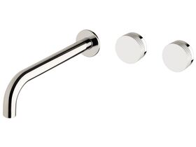 Sussex Pure Wall Bath Hostess System 250mm Right Hand with Linear Textured Handles Chrome