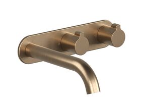 Supporting Image - Faucet Strommen Vara Fin Wall Basin / Bath Hostess Tap System Right Hand 150mm Trimset Discovery Bronze (6 Star) Lead Free