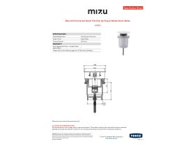 Specification Sheet - Mizu Drift Universal DN40 Flat Pop Up Plug & Waste Gloss White