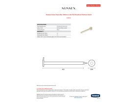 Specification Sheet - Sussex Scala Towel Bar 400mm LUX PVD Brushed Platinum Gold