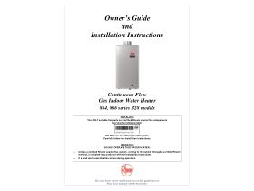 Owner’s Guide and Installation Instructions - Rheem Ultra 28L Internal Gas Continuous Flow Water Heater