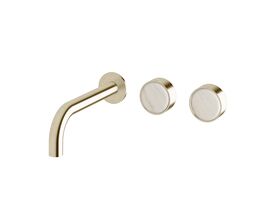 Supporting Image - Sussex Pure Elemental Wall Bath Hostess System 200mm PVD Brushed Platinum Gold with Aurora Insert