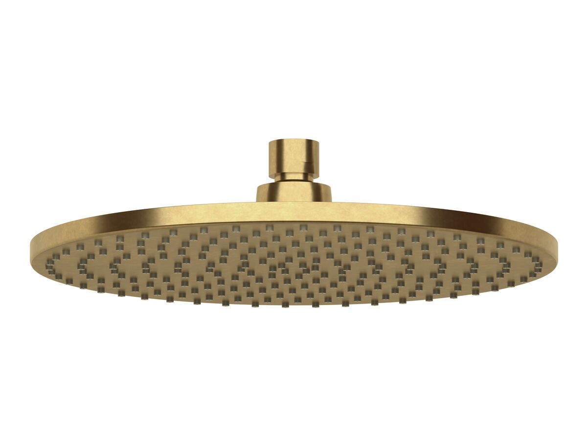 Sussex Pure Shower Head 250mm Living Tumbled Brass (3 Star)