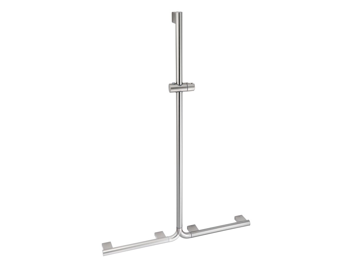 Hero - Mizu Drift Assisted Living 300mm x 1185mm 90 Degree Shower Grab Rail Brushed Chrome